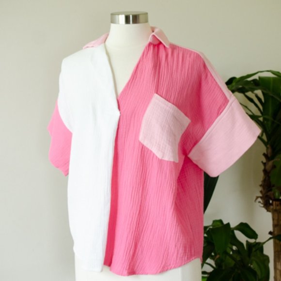 Entro Color block oversized Cotton Tunic NWT - Picture 5 of 7